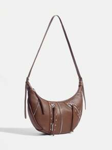 SHEIN ICON Bolso cruzado para mujer, bolso de hombro, bolso hobo, a la moda, personalizado, sencillo, versátil, de calle, dulce y genial para chicas, chicas calientes, estilo Y2K, retro, con remaches, vintage, adolescentes, estilo universitario, para la escuela, la universidad