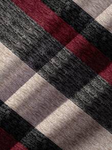 SHEIN LUNE Women Stripe Fleece Crew Neck Casual Sports Sweatshirt, Autumn/Winter