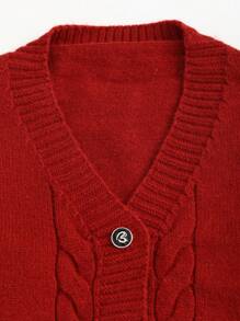 Sweetra Conjunto vintage de 2 piezas para mujer: Vestido de suéter de manga larga tejido con cable rojo, conjunto otoño/invierno Y2K para fiesta de Navidad y Año Nuevo