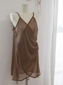 Dazy Plus Sheer Sexy Lace-Up Nightgown, All Season