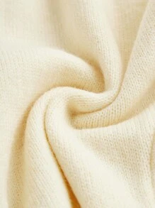 Aveloria Rosie Elegant Contrast Color Rose Floral Decor Asymmetric Lapel Waist Slim V-Neck Long Sleeve Cardigan  - Beige - View 3