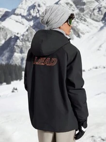 In My Nature Veste décontractée à capuche zippée avec imprimé botanique pour hommes, pour l'extérieur - Noir - Voir 2