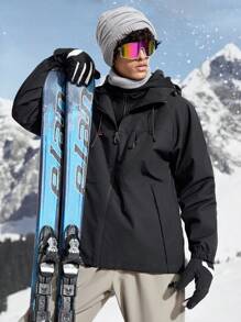 In My Nature Veste décontractée à capuche zippée avec imprimé botanique pour hommes, pour l'extérieur - Noir - Voir 7