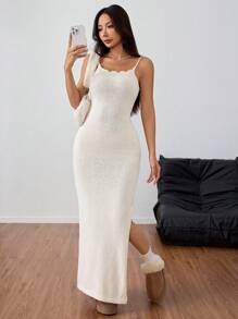 Flirla 女士系带露背针织吊带裙，设计独特