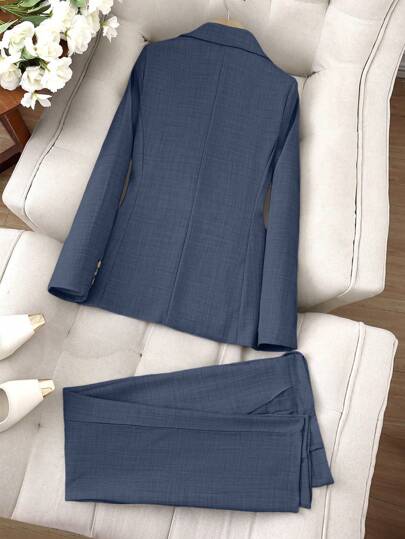 Franclia Floral Print Long Sleeve Suit Set, Casual For Commute, All Seasons Fall Cloth For Women