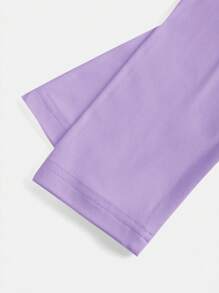 2pcs Set: Teenage Girls Sweet Y2K Style Pink Knitted V-Neck Ruffle Waist Long Sleeve Cropped Top, Stretchy Star Print Flare Pants - Multicolor - View 8