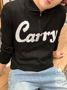 Manfinity CasualKnits Men's Zip-Up Collar Sweater, Minimalist Fashion, Casual Everyday Wear - Multicolor - View 7