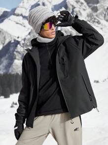 In My Nature Veste décontractée à capuche zippée avec imprimé botanique pour hommes, pour l'extérieur - Noir - Voir 5