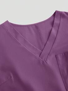 TaskEZ Conjunto de uniforme de ropa de trabajo de talla grande con top de manga corta y pantalones de unicolor