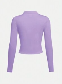 2pcs Set: Teenage Girls Sweet Y2K Style Pink Knitted V-Neck Ruffle Waist Long Sleeve Cropped Top, Stretchy Star Print Flare Pants - Multicolor - View 6