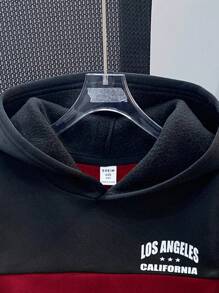 بلوزة رياضية كاجوال مطبوعة برسومات حرفية للأولاد المراهقين ذات كتلة لون بغطاء - الأحمر - مشاهدة 3