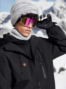 In My Nature Veste décontractée à capuche zippée avec imprimé botanique pour hommes, pour l'extérieur - Noir - Voir 3