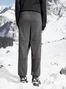 In My Nature Men's Letter Printed Pockets Drawstring Waist Loose Outdoor Long Pants