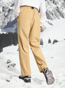 In My Nature Men's Letter Print Elastic Waist Loose Outdoor Pants - Grey - View 4