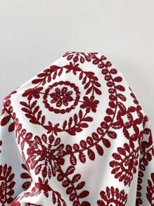 SHEIN VCAY Plus Size Boho Summer Casual Vintage Two-Piece Set