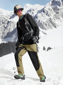 In My Nature 男士字母印花落肩长袖宽松户外T恤 - 黑色 - 查看 6