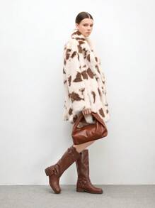 CUCCOO BIZCHIC 女士复古休闲棕色过膝靴