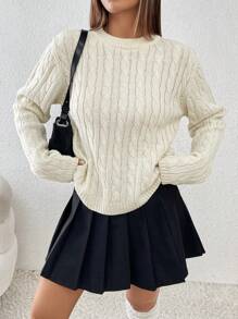 Calvaya Popular Loose Fit Round Neck Long Sleeve Knitted Warm Bowknot Sweater For Women, Color, Autumn/Winter