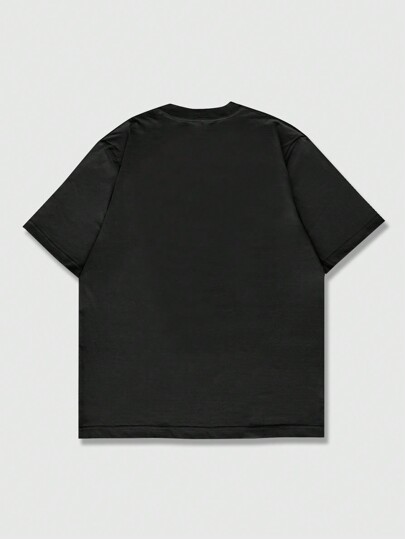 Street Life Men's Y2K Streetwear Letter Print Round Neck Casual Short Sleeve T-Shirt