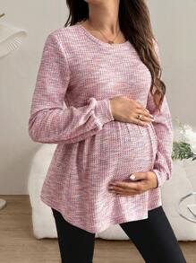 SHEIN Maternity Long Sleeve Tee, Casual And Fashionable For Everyday Wear