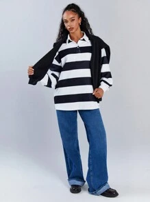 Athîral 女士休闲撞色条纹运动衫，秋季