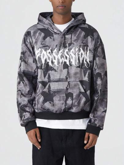 Street Life Men's Casual Botanical Numeral Print Hoodie, Autumn/Winter