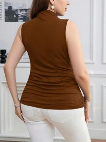 SHEIN Clasi Plus Size Casual Versatile Solid Color Slim-Fit Tank Top