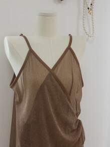 Dazy Plus Sheer Sexy Lace-Up Nightgown, All Season