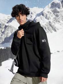 In My Nature Men's Graphic Zip Up Loose Fit Fleece Hoodie,Black Winter Athletic Jacket For Men,Thick Knit Sweatshirt,Outdoor Vacation Outfit,Halloween Gifts - Black - View 1