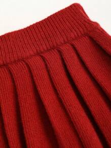 Sweetra Conjunto vintage de 2 piezas para mujer: Vestido de suéter de manga larga tejido con cable rojo, conjunto otoño/invierno Y2K para fiesta de Navidad y Año Nuevo