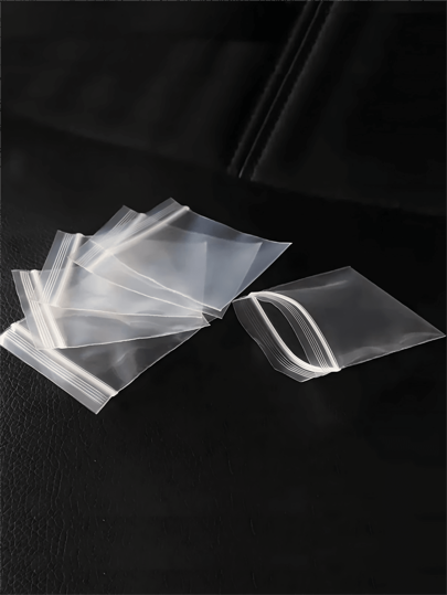 100pcs Clear Resealable Zip Plastic Bags, 2 Mil Thick Transparent Poly Bags With Seal Zipper, Storage Containers,Self Locking Plastic Bags For Coins, Screws, Small Items, Jewelry Supplies, Snacks, Wedding, Birthday Gift Bag Party Bridesmaid Gifts Bag