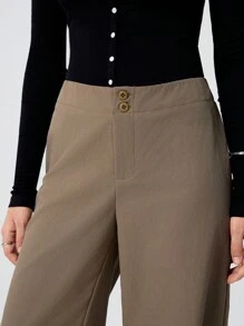 LYSMO Pantalones anchos casuales y sueltos de unicolor para mujeres durante el Ramadán