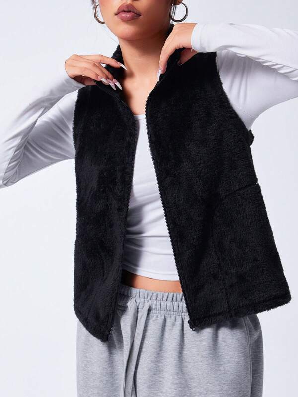 Easithlete Veste de sport pour femmes de couleur unie avec fermeture éclair devant