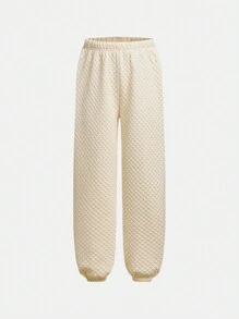Tween-Mädchen 2-teiliges Set aus langärmligem Oberteil mit Steppkragen und passender Slim-Fit-Hose