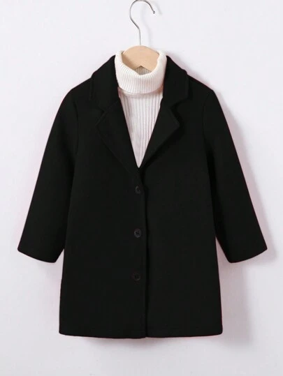 SHEIN Young Boy Casual Minimalist College Style Turndown Collar Thick Warm Mid-Length Coat Jacket, Suitable For Everyday Wear, Comfortable And Breathable, Making Confident And Stylish In Various Occasions. The Comfortable And Warm Fabric Material Is Suitable For Outdoor Activities, Parties, Travel, School In Autumn And Winter
