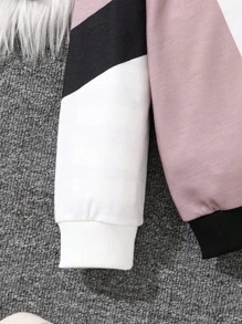 2 pièces/set Jeune garçon pull à capuche et pantalon de jogging avec imprimé lettre patchwork, casual, convient pour l'automne/hiver