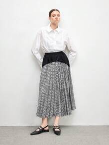CUCCOO BIZCHIC 女士方头黑色 PU 皮革孔眼带低跟平底乐福鞋，时尚休闲朋克风格 - 黑色 - 查看 10