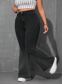 SHEIN EZwear Jeans de mezclilla casuales de talla grande, sencillos y de moda para uso diario