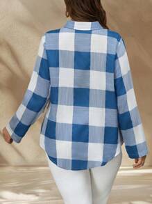 EMERY ROSE Plus Size Women's Multi-Color Plaid Cardigan Casual Long Sleeve Shirt,Winter Clothes For Women