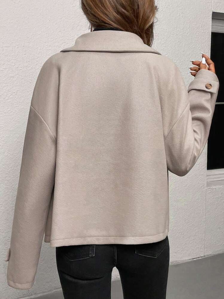 SHEIN Clasi Women Casual Simple Drop Shoulder Loose Short Cocoon