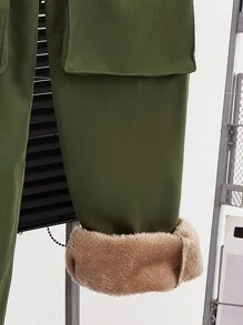 Calças com estampa de letras de bolso estéreo para meninos pré-adolescentes, roupas de outono para meninos