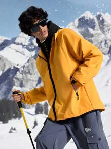 In My Nature Men's Zipper Front Long Sleeve Pockets Hooded Jacket For Outdoor - Orange - View 5