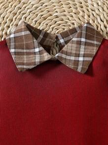 Vestido elegante de manga larga ajustado para ir al trabajo, estilo vintage de patchwork a cuadros, se puede usar como prenda exterior o como capa en otoño/invierno