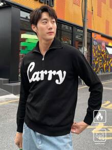 Manfinity CasualKnits Men's Zip-Up Collar Sweater, Minimalist Fashion, Casual Everyday Wear - Multicolor - View 5