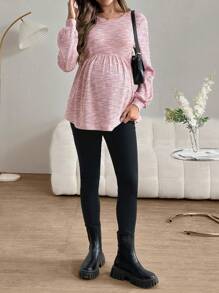 SHEIN Maternity Long Sleeve Tee, Casual And Fashionable For Everyday Wear