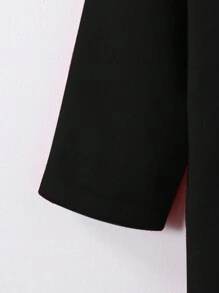 SHEIN 年轻男孩休闲简约学院风翻领厚实保暖中长款外套夹克，适合日常穿着，舒适透气，在各种场合自信而时尚。舒适温暖的面料材质适合秋冬季户外活动、派对、旅行、上学 - 黑色 - 查看 4