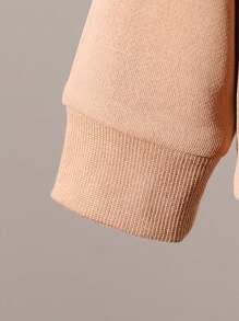 3pcs/Set Baby Boys Plush Clothing Set, Autumn & Winter - Khaki - View 5