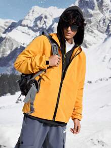 In My Nature Men's Zipper Front Long Sleeve Pockets Hooded Jacket For Outdoor - Orange - View 6