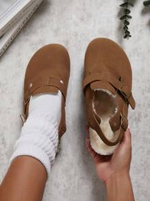 SHUZIA Women's Mule Flats Slip-On Furry Slippers New Year Holiday Valentine Gifts Summer Shoes Valentines - Camel - View 6