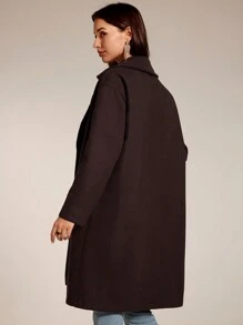 Modelyn Women's Solid Color Lapel Collar Long Sleeve Loose Elegant Jacket, Autumn/Winter